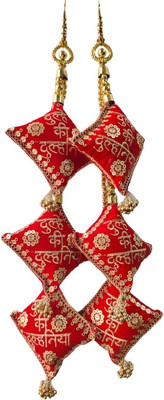 Radha Fabric Red Jewellery Set(Pack of 2)