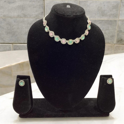 JASH Alloy Green, Pink Jewellery Set(Pack of 1)