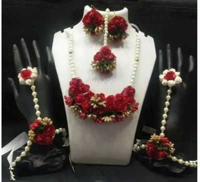 Arihant Shop Fabric Red Jewellery Set(Pack of 1)