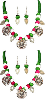 HOUSE OFF COMMON Oxidised Silver Multicolor, Multicolor Jewellery Set(Pack of 2)