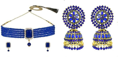 Ruhi Alloy Blue Jewellery Set(Pack of 1)