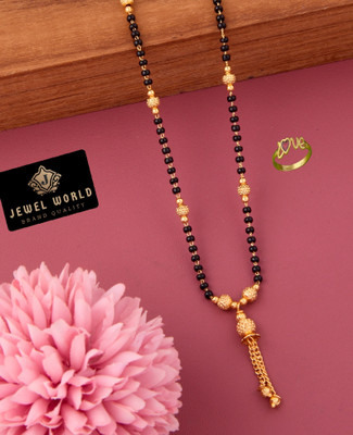 Jewel WORLD Brass, Alloy Gold-plated Gold, Black Jewellery Set(Pack of 1)