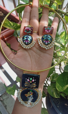 RS Collection Brass Gold-plated Multicolor Jewellery Set(Pack of 1)