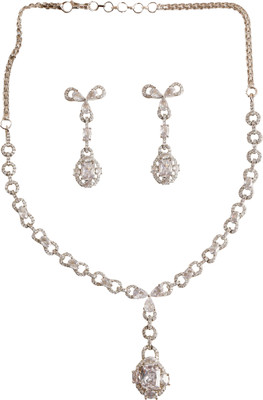 GEMRON JEWEL Brass Rhodium White Jewellery Set(Pack of 1)