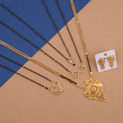 kavya jewels Brass Gold-plated Gold Jewellery Set(Pack of 1)