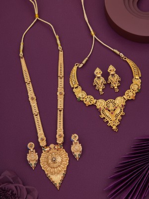 Pradarshan Brass, Copper Gold-plated Multicolor Jewellery Set(Pack of 2)