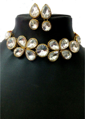 JN Handicraft Brass Copper White, Gold Jewellery Set(Pack of 1)