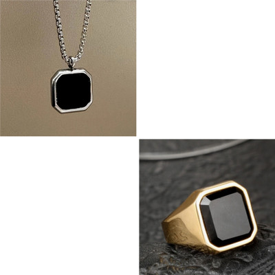 Vipunj Alloy Sterling Silver, Gold-plated Black Jewellery Set(Pack of 2)