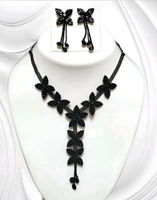 zainab Alloy Black Jewellery Set(Pack of 1)