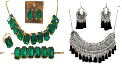 JMBW INTERNATIONAL Alloy Green, Silver Jewellery Set(Pack of 2)
