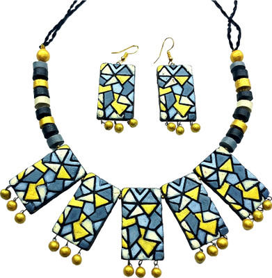 Akibuki Terracotta Multicolor Jewellery Set(Pack of 1)