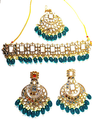 Zarmar fashion Alloy Gold-plated Green Jewellery Set(Pack of 1)
