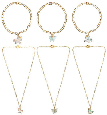 EnlightenMani Alloy Gold-plated Multicolor Jewellery Set(Pack of 6)