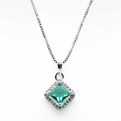 Monatii Brass Silver Green Jewellery Set(Pack of 1)