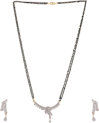 BHANA STYLE Brass Gold-plated White Jewellery Set(Pack of 3)