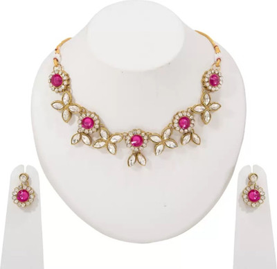 CATALYST Brass Brass White, Pink Jewellery Set(Pack of 1)