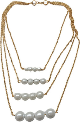 Vrinda Art Alloy Gold-plated White Jewellery Set(Pack of 1)