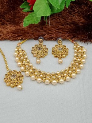 Chikku Alloy Gold-plated Gold Jewellery Set(Pack of 3)