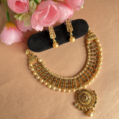 MandM Fashion Diva Alloy Gold-plated Gold Jewellery Set(Pack of 3)