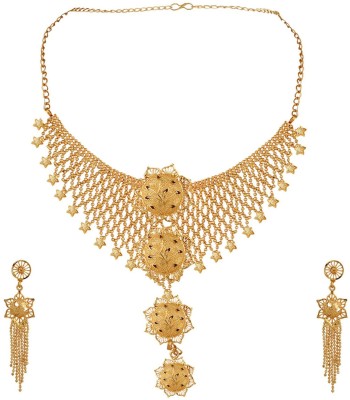 JEWELS GURU Brass Gold-plated Gold Jewellery Set(Pack of 3)