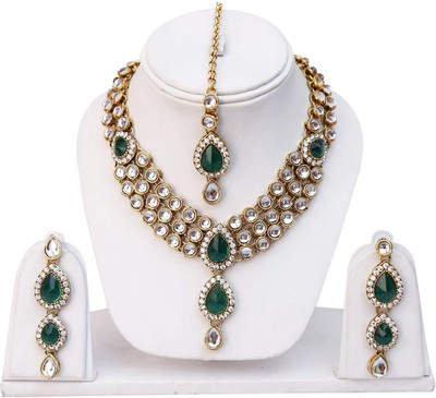 Shining Diva Alloy Green Jewellery Set(Pack of 1)