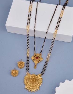 house of common Brass Gold-plated Gold Jewellery Set(Pack of 2)