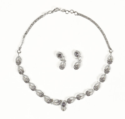 RANIT CREATION Brass Rhodium Purple Jewellery Set(Pack of 1)