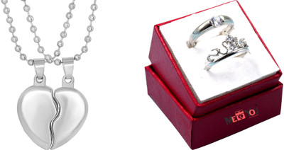 ruby collection Alloy Silver Jewellery Set(Pack of 2)