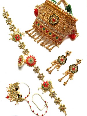 NIKYANKA Copper Gold-plated Multicolor Jewellery Set(Pack of 1)