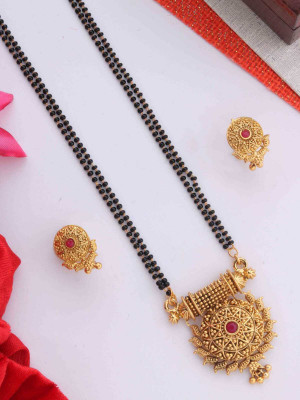 RADHA KRISHNA SALES Alloy Brass Gold, Black Jewellery Set(Pack of 1)