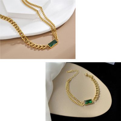 MYKI Stainless Steel Gold-plated Gold Jewellery Set(Pack of 1)
