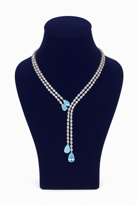 RAYEOS Crystal Rhodium Blue Jewellery Set(Pack of 1)