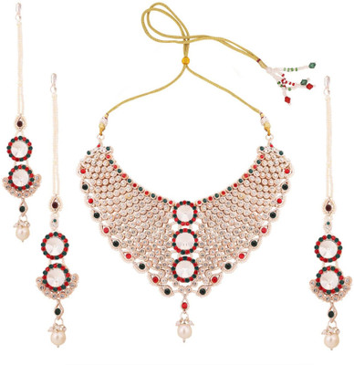 CHARMING JEWELS Brass Gold-plated Multicolor Jewellery Set(Pack of 4)