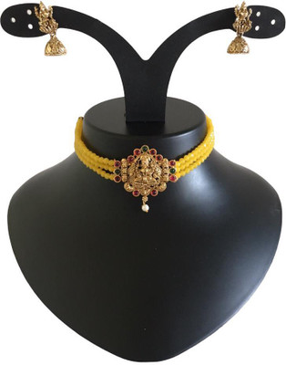 coloursful fashion Alloy Gold-plated Yellow Jewellery Set(Pack of 1)