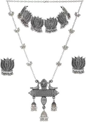 Ruhi Oxidised Silver Silver Silver Jewellery Set(Pack of 3)
