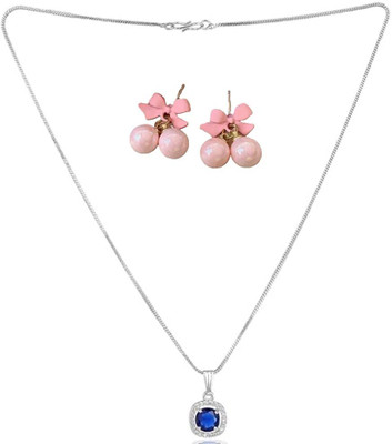 SRK Fashions Alloy Blue, Pink Jewellery Set(Pack of 1)