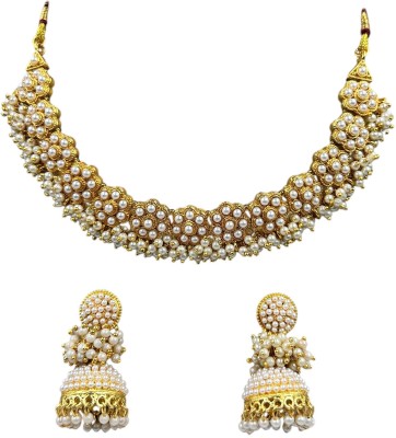 Antiquejewellry Mother of Pearl Gold-plated White, Gold Jewellery Set(Pack of 3)