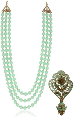 jiyanshi fashion Glass Gold-plated Green Jewellery Set(Pack of 2)