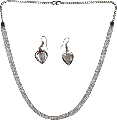 msy Brass, Fabric, Alloy Gold-plated, Silver Black Jewellery Set(Pack of 1)