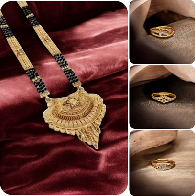 Hetshree Brass Gold-plated Gold, Multicolor Jewellery Set(Pack of 4)