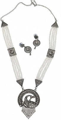 Kumkum ladies corner Metal Black Silver Silver Jewellery Set(Pack of 1)