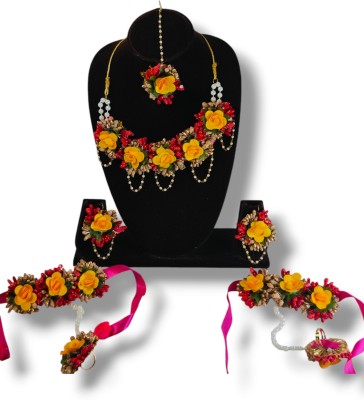 Sanskriti Creations Fabric Yellow Jewellery Set(Pack of 6)