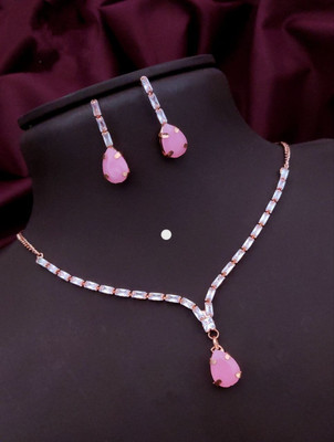 SHIVAY FASHION HUB Alloy Silver Rose Gold Jewellery Set(Pack of 1)