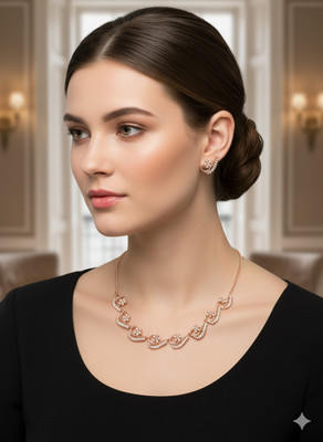 gitteraty Brass Rhodium Gold Jewellery Set(Pack of 1)