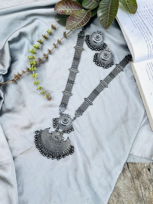 Pardha Jewels And Style Oxidised Silver Silver Jewellery Set(Pack of 3)