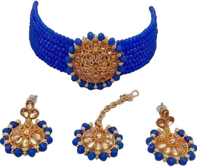 RVDesign Alloy Gold-plated Blue, Gold Jewellery Set(Pack of 1)