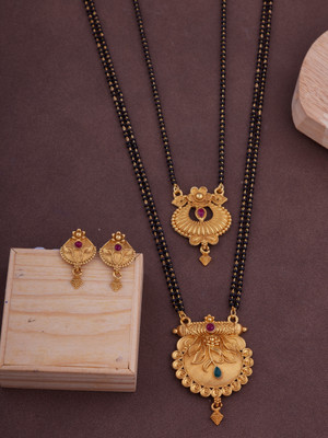 VEMISHTI Brass Gold-plated Gold Jewellery Set(Pack of 2)