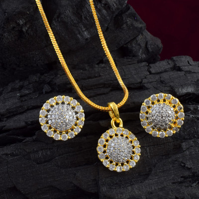 Admier Brass Sterling Silver Yellow Jewellery Set(Pack of 1)
