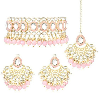 JMBW INTERNATIONAL Alloy Pink Jewellery Set(Pack of 1)
