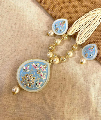 ZMS Alloy Gold-plated Blue Jewellery Set(Pack of 1)